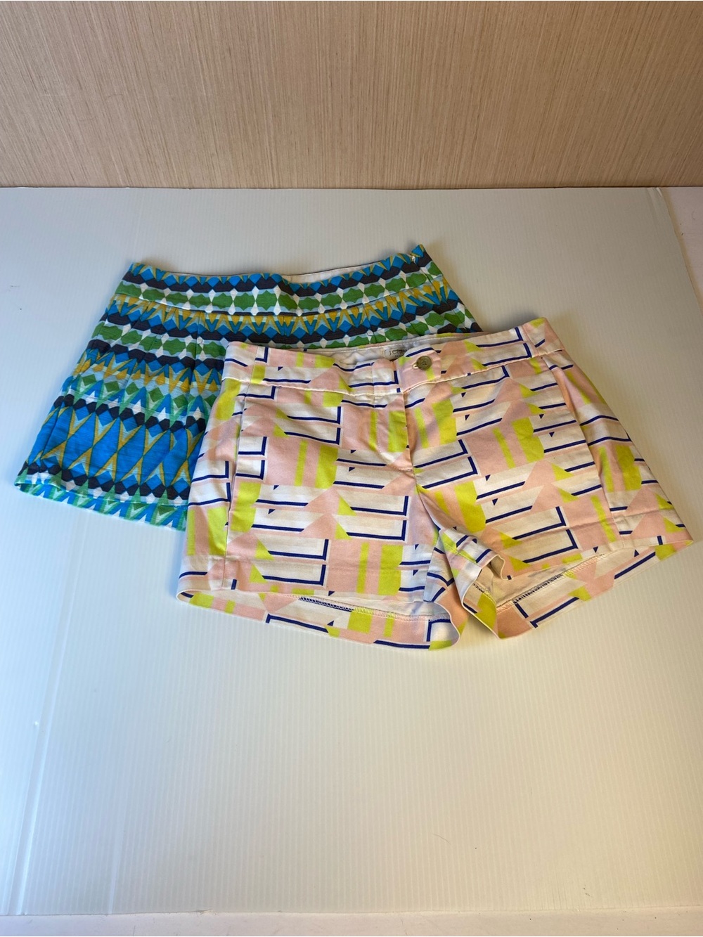 J.Crew Printed Shorts Lot Size 00 Geometric Preppy Summer Bundle